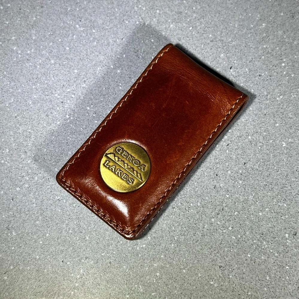 Genoa Lakes Leather Magnetic Money Clip Made In USA